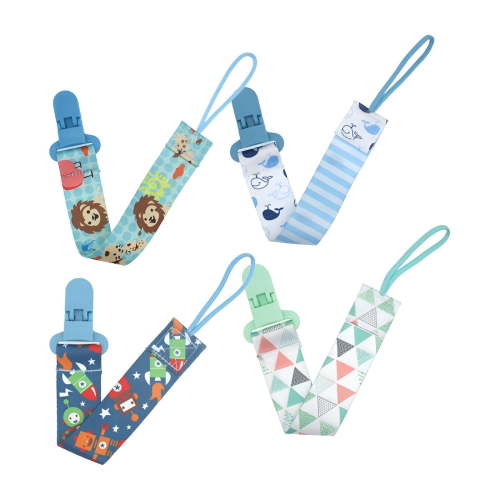 XIRQI 4Pcs Pacifier Clip,Cute Clips to Attract Babies Pacifier Holder,Skin-Friendly Material, Soft and Comfortable Binky Clips