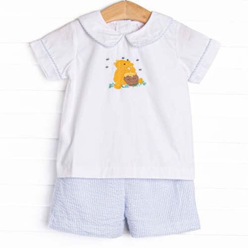 Hundred Acre Honey Applique Short Set, Blue – Stitchy Fish