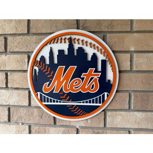New York Mets 3D Wood Sports Sign