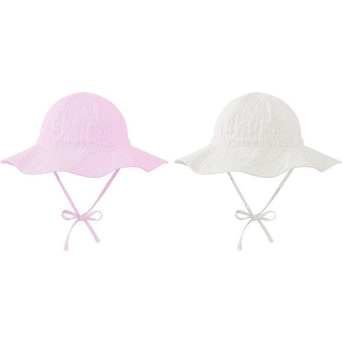 Zando UPF 50+ Baby Sun Hat for Baby Girl Boy 0-4T - Wide Brim Toddler Bucket Hat Adjustable Strap Infant Hats for Outdoor