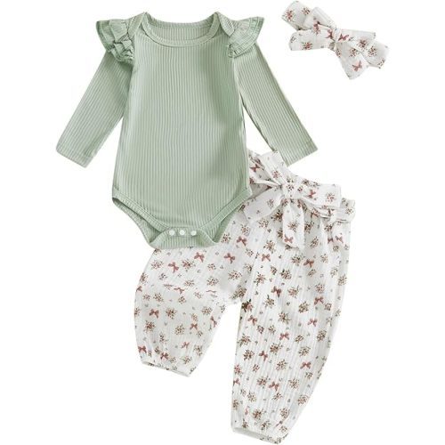 Mubineo Baby Girl Clothes Outfits Cute Flower Romper Daisy Pant Fall Winter Newborn Outfit Sets