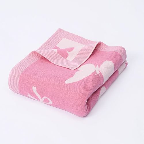 Butterfly Jacquard Baby Blanket, 30"x40" Two-Sided Breathable Throw Blanket for Boys and Girls, Newborn Infant Toddler Ideal for Gift