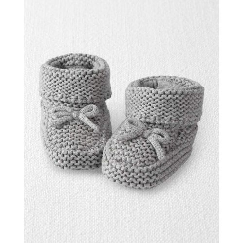 Baby Organic Cotton Crochet Booties in Gray | Carter’s Oshkosh Canada