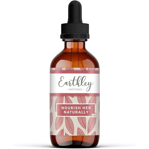 Earthley Wellness Nourish Her Naturally, Liquid Botanical Multivitamin for Women with Raspberry Leaf, Dandelion Leaf, Alfalfa, and Nettles, Supports Energy, Gut Health, and Wellness (4oz, Nourish Her)