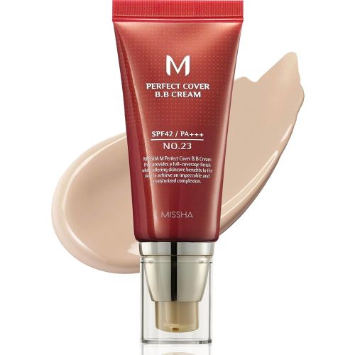 MISSHA M Perfect Cover BB Cream No.23 Natural Beige -Light/Medium with Cool/Neutral Undertone SPF 42 PA +++ 1.69 Fl Oz - Tinted Moisturizer for face with SPF