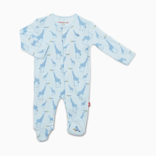 Organic Cotton Footie - Blue Jolie Giraffe