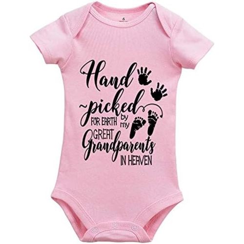 Hand Picked For Earth by My Great Grandparents In Heaven Newborn Onesie Unisex Bodysuit Rompers