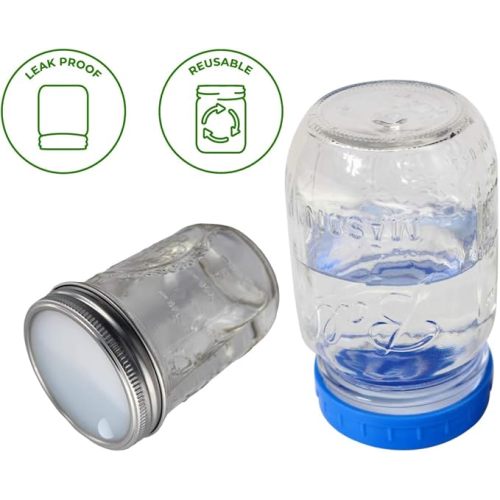 Leak Proof Platinum Silicone Sealing Lid Inserts/Liners for Mason Jars (10 Pack, Regular Mouth)