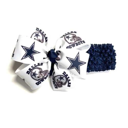 Newborn Girls Dallas Cowboys Headband Baby Girl Dallas Cowboys 5" Hair Bow