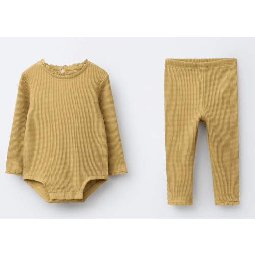 LACE TRIM BODYSUIT AND LEGGINGS SET