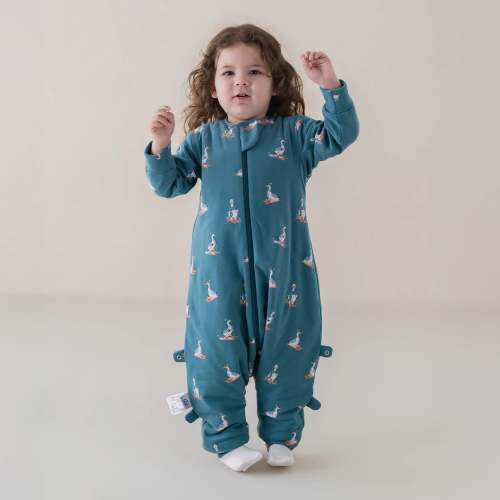 Warm Long Sleeve Sleep Sack Walker 2.5 TOG - Organic Cotton & Camel Wool - Skiing Goose