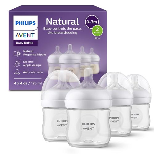 Natural Baby Bottle with Natural Response Nipple - Clear, 4 Oz