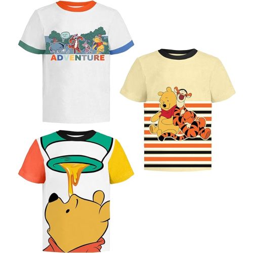Disney Winnie the Pooh Boys' 3-Pack Short Sleeve T-Shirts for Baby & Kids
