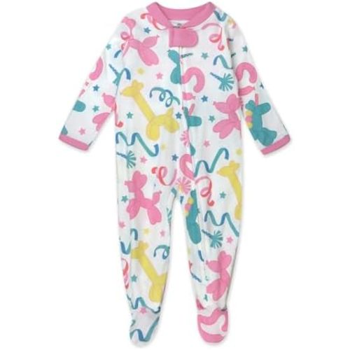 HonestBaby Baby Sleep and Play Footed Pajamas One-piece Sleeper Jumpsuit Zip-front Pjs Organic Cotton for Baby Girls, Unisex