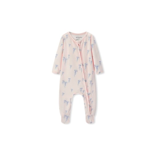 Cotton Stretch Zipper Footed Romper