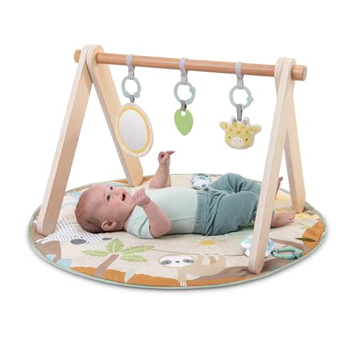 Ingenuity Wonder & Wood Baby Play Mat, Play Gym for Baby, Foldable A-Frame Bar, Machine-Washable Mat, for Ages 0-36 Months