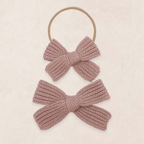 Sweater Bow - Mauve Chunky Knit