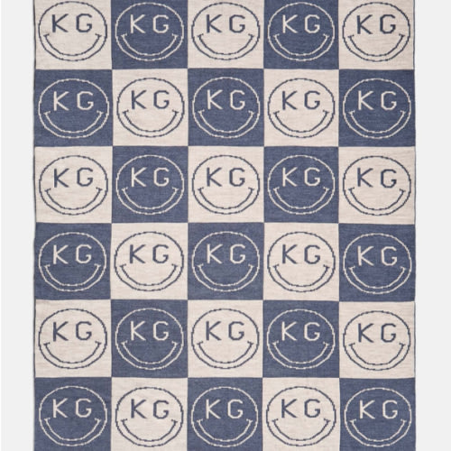 All Smiles Custom Blanket - Denim Blue/Stone
