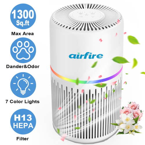 AIRFIRE HEPA Air Purifier for Home 1300 sq ft Large Room Smoke Dust Pet Odor