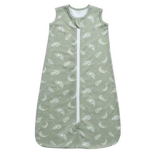 Owlivia Baby Organic Cotton 0.5tog Wearable Blanket, Sleepsack with 2-Way Zipper - Sage Feather, 12-18 months