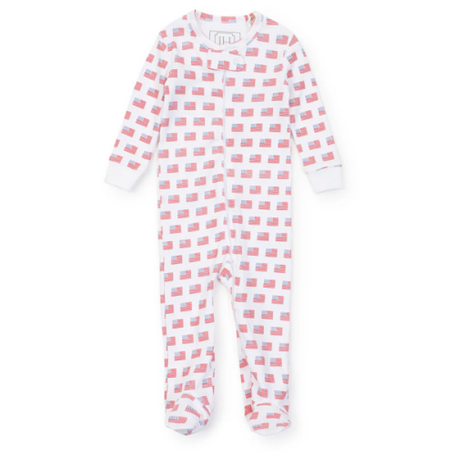 Lila and Hayes Parker Zipper Pajama American Flag 3-6 Months