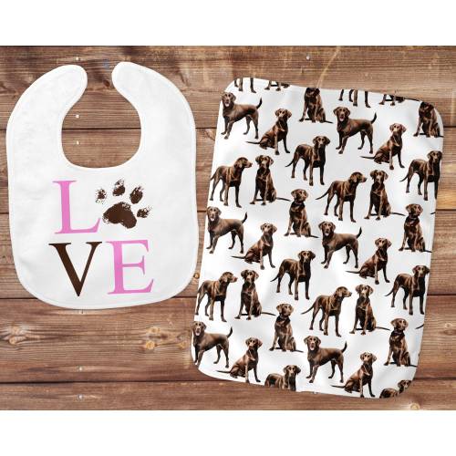 Chocolate Lab Baby Burp Cloth, Dog Paw Prints Baby Bibs, Girl Bibs, Boy Bibs, Baby Girl Shower Gifts, Chocolate Lab Dogs, Dog Mom, Spit Up