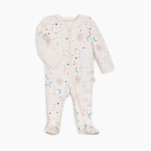 Tiny Kind Bamboo Viscose Printed Zipper Footie - Celestial Print, 0-3 M