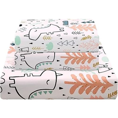 JSD Unicorn Tree Kids Sheet Set Twin Size, 3 Piece Printed Microfiber Bed Sheets Deep Pocket