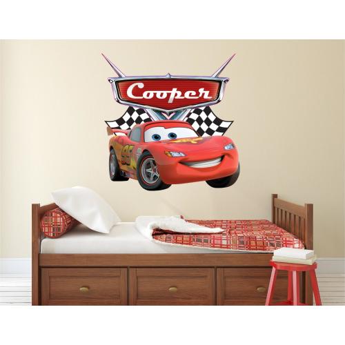 Cartoon Name Wall Decal - Wall Sticker Cars Wall Art Kids Room Decor Movie Poster Print Mural Custom Personalized Wall Decor