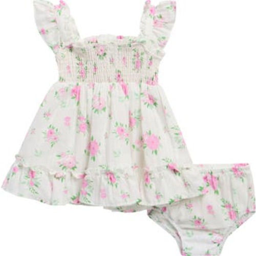 Floral Gauze Smocked Dress & Bloomers