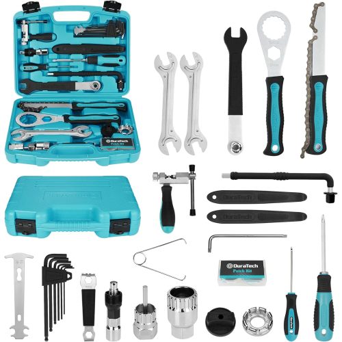 DURATECH Bike Repair Kit, Bicycle Tool Kit with Carry Case, Bike Accessories for Repairing Tyres, Brakes, Chains, Pedal, Mountain Bike & Road Bike Maintenance, Great Gift for Men, Women