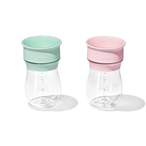 OXO Tot Transitions 360 Cup 9 Oz. - Opal and Blossom - 2 pack