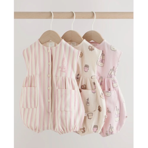3-Pack Milk Club Rompers