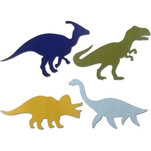 Dinosaur Wall Decors Wooden Boys Dinosaur Nursery Playroom Baby Shower Wall Art Farmhouse Bathroom Room Decoration for Kids(Simple,17.72 x 7.09 Inches)