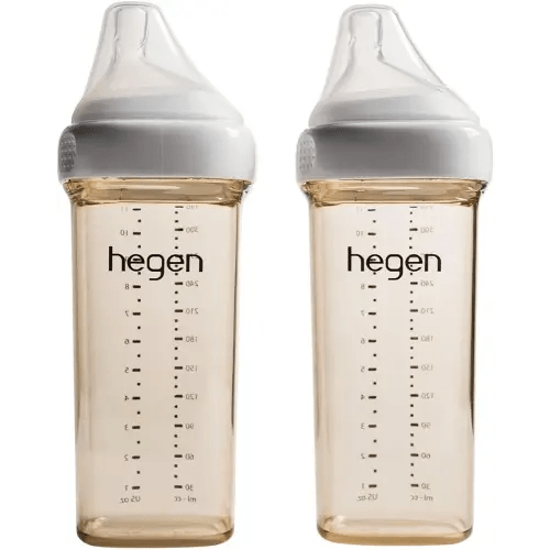 Hegen Easy to Clean Anti-Colic Baby Bottle, 11oz for 6 Months and up (2-Pack)