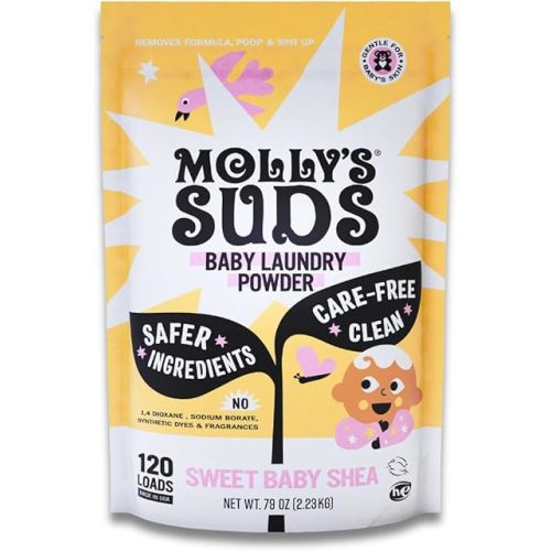 Molly's Suds Baby Laundry Detergent Powder | Removes Formula, Poop & Spit-Up Stains | Extra Gentle for Newborns (Sweet Baby Shea)