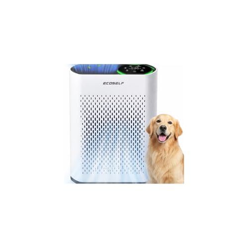 ECOSELF Powerful Air Purifiers for Home Large Room Up to 1400 Ft² with Air Quality Monitor 20dB Sleep Mode, Air Purifier for Bedroom Office Living Room for Pets, Dust Smoke PoIIen Dander Smell, White