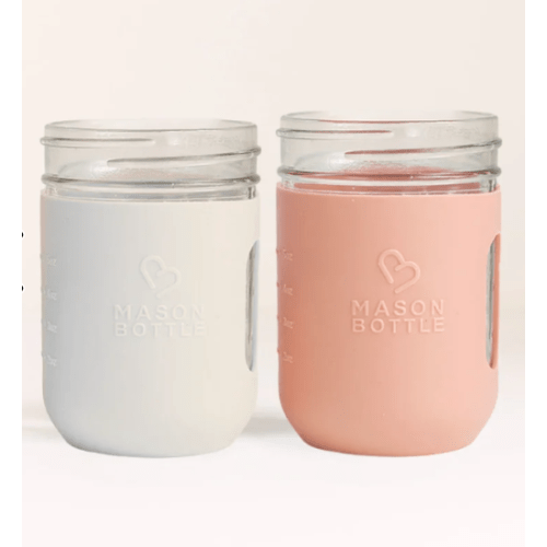 Silicone Sleeve 2 Pack | 8oz Mason Jar Baby Bottle Sleeve | Mason Bottle