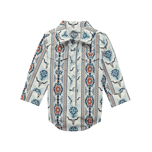 Wrangler Baby Boy's Southwestern Print Snap Shirt Brown Kid's