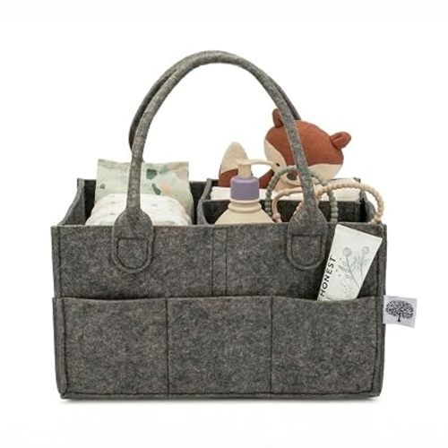 Parker Baby Co. Felt Diaper Caddy Organizer - Regular, Oatmeal