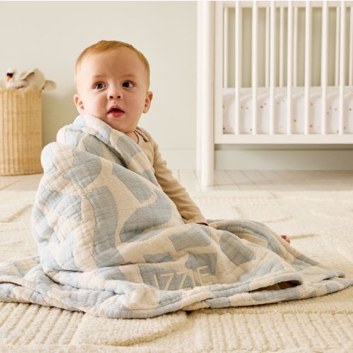 Sprinkled Waves Baby Blanket - yellow