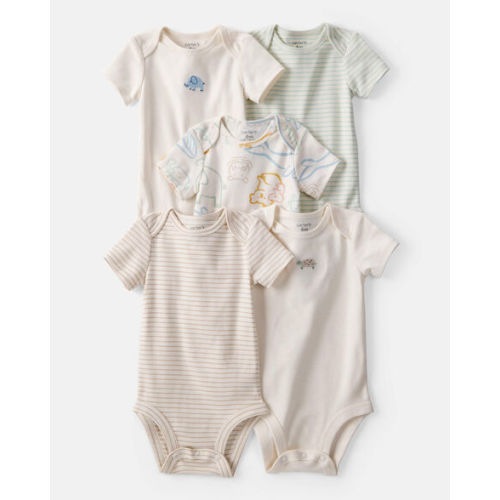 Baby Boy 5-Pack Animals Multipack Bodysuits - Ivory/Tan | Carter's