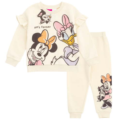 Disney Daisy Duck Figaro Minnie Mouse Fleece Drop Shoulder Sweatshirt and Jogger Pants Outfit Set Newborn to Little Kid