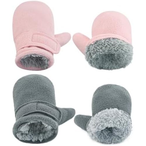 BAVST Baby Toddler Winter Mittens Girls Warm Fleece Lined Gloves Kids Sherpa Lined Mittens for Boys