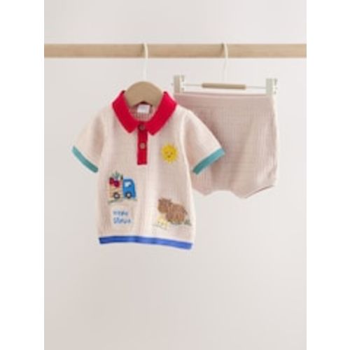 Buy Neutral/Bright Farm Knitted Top and Shorts Baby Set (0mths-2yrs) from Next USA