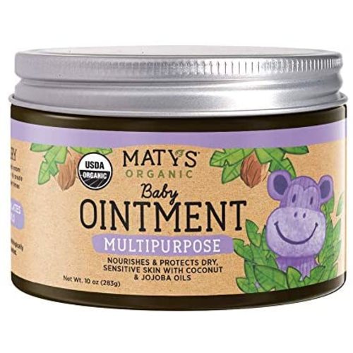 Maty's Organic Multipurpose Baby Ointment - Petroleum-Free Diaper Cream with Coconut & Jojoba Oils - 10 oz