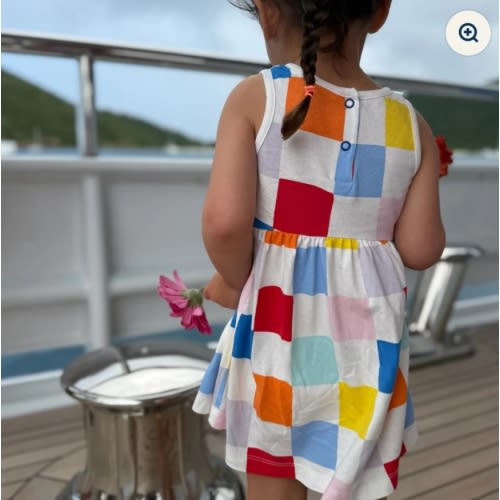 Recycled Cotton Checkered Baby Tank Dress
