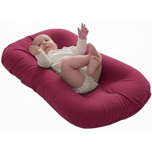 Baby Lounger- Newborn Baby Lounger (No Padding in the Middle Part) (Raspberry)