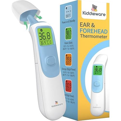 Ear and Forehead Baby Thermometer for Adults and Kids - Digital Baby Thermometer for Infants - 20 Memories, Instant Read Ear Thermometer for Kids or Touchless Forehead Thermometer