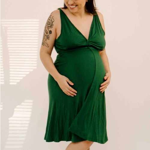 Juliet Labor & Postpartum Gown in Emerald-Limited Time – Lila